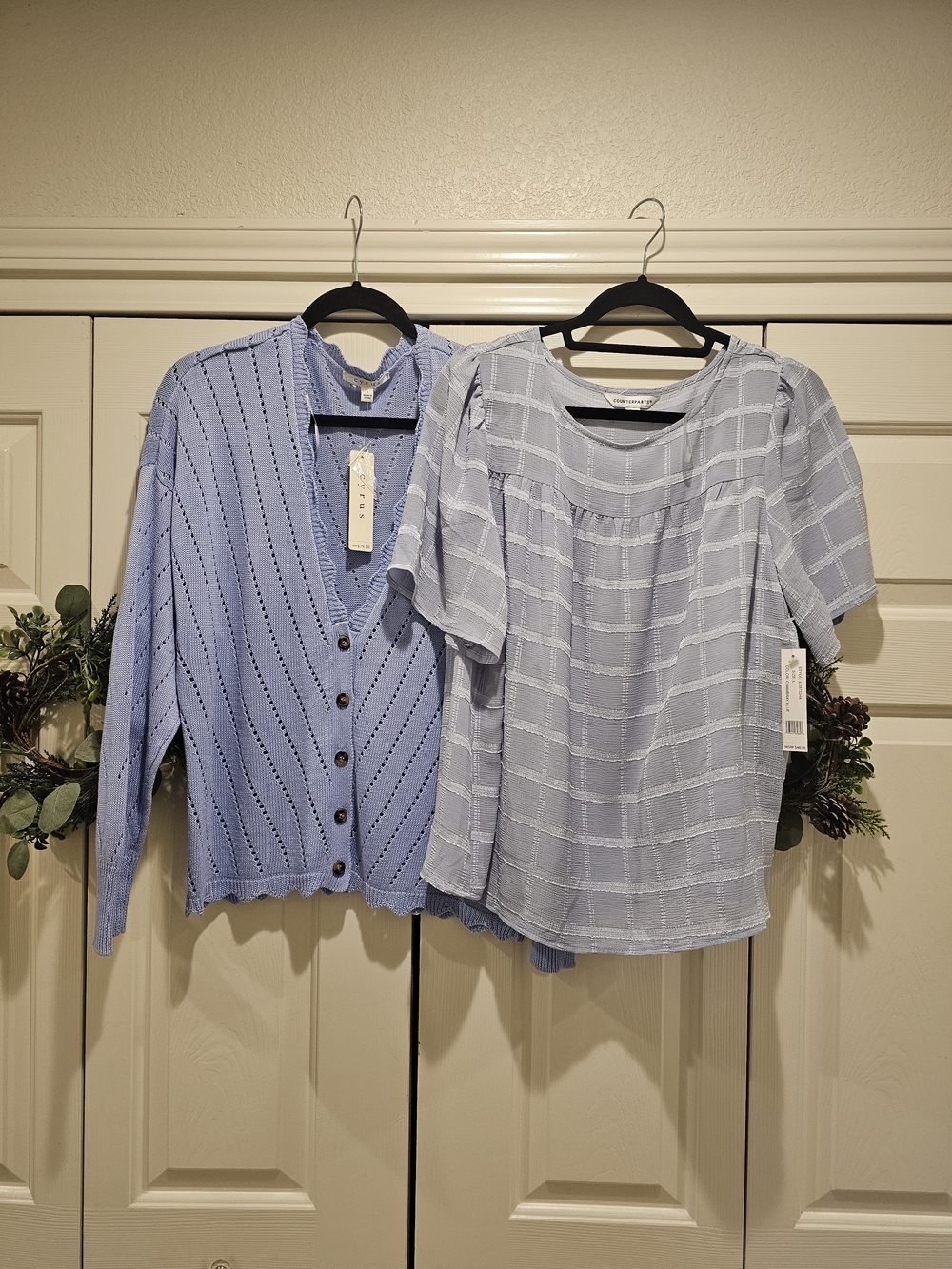 Cyrus Light Periwinkle Knit Cardigan Set